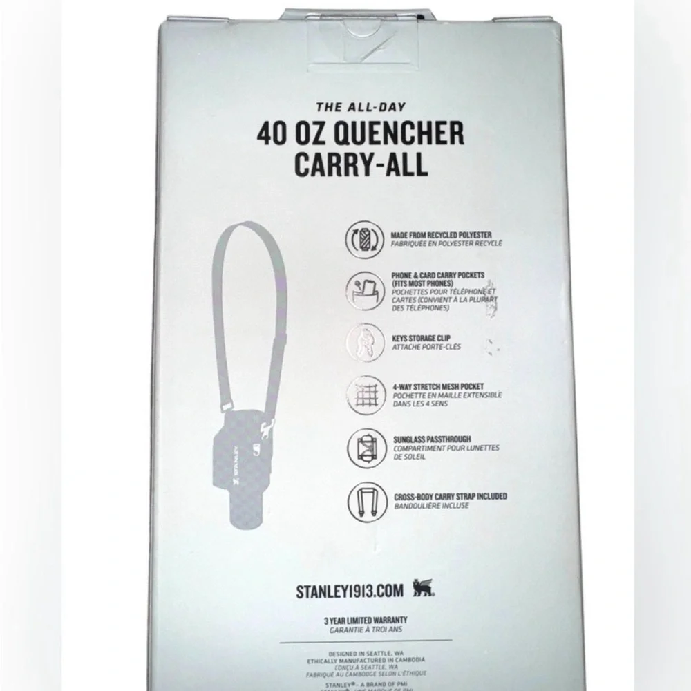 Stanley 40 oz Quencher Carry-All Cream White NWT Crossbody Strap